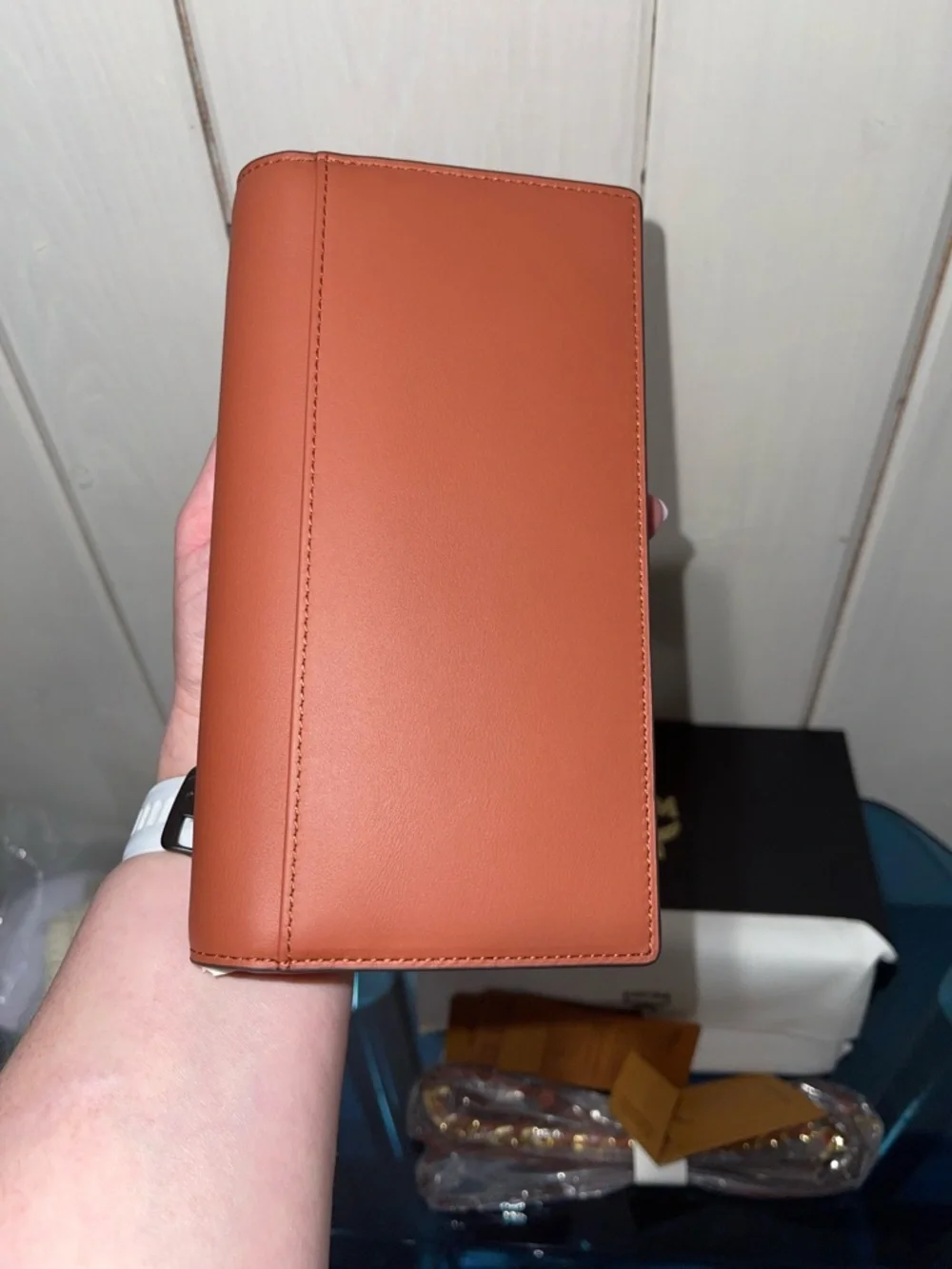 MCM Diamond Chain Wallet in Calfskin Large in Brown NWT full inclusion - Picture 8 of 11